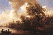 Jan van Goyen River Scene oil